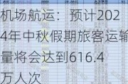 机场航运：预计2024年中秋***期旅客运输量将会达到616.4万人次