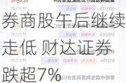 券商股午后继续走低 财达证券跌超7%