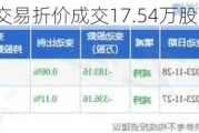 药明康德大宗交易折价成交17.54万股