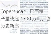 Copersucar：巴西糖产量或超 4300 万吨，创历史新高