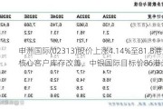 申洲国际(02313)股价上涨4.14%至81.8港元：核心客户库存改善，中银国际目标价86港元