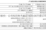 波导股份：公司拟回购不超过1600.00万股公司股份