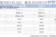 中金环境(300145.SZ)：截至2024年5月31日，公司股东总数为35859户