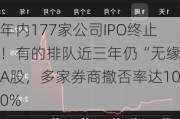 年内177家公司IPO终止！有的排队近三年仍“无缘”A股，多家券商撤否率达100%