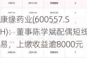 康缘药业(600557.SH)：董事陈学斌配偶短线交易，上缴收益逾8000元