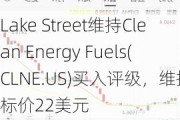 Lake Street维持Clean Energy Fuels(CLNE.US)买入评级，维持目标价22美元