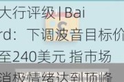 大行评级 | Baird：下调波音目标价至240美元 指市场消极情绪达到顶峰