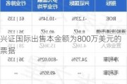 兴证国际出售本金额为800万美元的票据