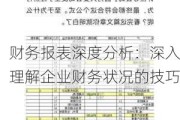 财务报表深度分析：深入理解企业财务状况的技巧