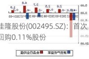 佳隆股份(002495.SZ)：首次回购0.11%股份