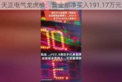 天正电气龙虎榜：营业部净买入191.17万元