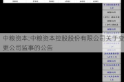 中粮资本:中粮资本控股股份有限公司关于变更公司监事的公告