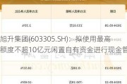 旭升集团(603305.SH)：拟使用最高额度不超10亿元闲置自有资金进行现金管理