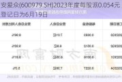 广安爱众(600979.SH)2023年度每股派0.054元 股权登记日为6月19日