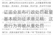 证监会发布行政处罚裁量基本规则征求意见稿：这些行为将被从重处罚