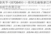 亿安天下（870849）：在河北省张家口市怀来县成立合资公司