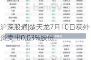 沪深股通|楚天龙7月10日获外资卖出0.03%股份