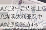 煤炭股午后持续上扬 兖煤澳大利亚及中煤能源均涨逾4%