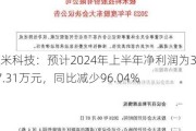 极米科技：预计2024年上半年净利润为367.31万元，同比减少96.04%