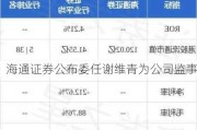 海通证券公布委任谢维青为公司监事