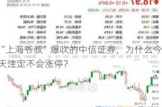 “上海爷叔”爆吹的中信证券，为什么今天注定不会涨停？