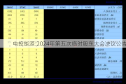 电投能源:2024年第五次临时股东大会决议公告