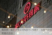 海底捞：股价上涨3.59%至16.74港元，加盟特许经营模式启动