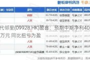 时代邻里(09928.HK)盈喜：预期中期净利4000万元 同比扭亏为盈