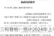 三和管桩：预计2024年上半年净利润为155万元~230万元，同比下降95.83%~***.19%