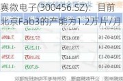 赛微电子(300456.SZ)：目前北京Fab3的产能为1.2万片/月