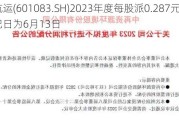 锦江航运(601083.SH)2023年度每股派0.287元 股权登记日为6月13日