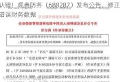 认错！观典防务（688287）发布公告，修正错误财务数据