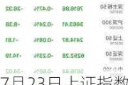 7月23日上证指数收盘下跌1.65%，创业板指下跌3.04%