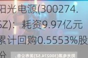 阳光电源(300274.SZ)：耗资9.***亿元累计回购0.5553%股份