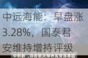 中远海能：早盘涨 3.28%，国泰君安维持增持评级