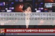 商务部就加拿大对中国电动汽车加征关税生效实施并发布对中国钢铝制品加征关税的最终产品清单答记者问