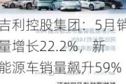 吉利控股集团：5月销量增长22.2%，新能源车销量飙升59%