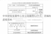 中华财险宜昌中心支公司被罚12万元：因编制虚假资料