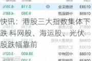 快讯：港股三大指数集体下跌 科网股、海运股、光伏股跌幅靠前