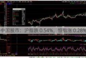 中国股市：沪指跌 0.54%，恒指涨 0.28%