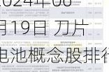 2024年06月19日 刀片电池概念股排行榜