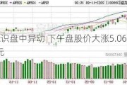 数字标识盘中异动 下午盘股价大涨5.06%报29.06美元