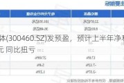 惠伦晶体(300460.SZ)发预盈，预计上半年净利润0至500万元 同比扭亏