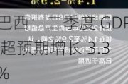 巴西：二季度 GDP 超预期增长 3.3%