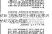 碳博士控股盘前下跌13% 收到纳斯达克违规通知