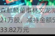 森麒麟董事林文龙减持21万股，减持金额533.82万元