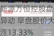 新源万恒控股盘中异动 早盘股价大涨13.33%