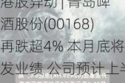 港股异动 | 青岛啤酒股份(00168)再跌超4% 本月底将发业绩 公司预计上半年销量同比下滑