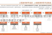 晶合集成：成功生产半导体光刻掩模版 预计将于2024年第四季度正式量产