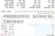 中教控股(00839)：发行9547.85万股代息股份